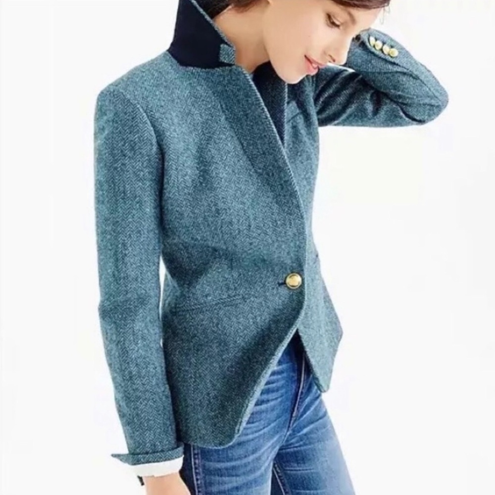 J. Crew Campbell Blazer in Herringbone Tweed